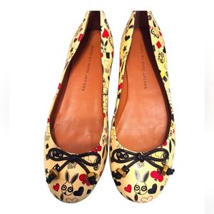 Marc by Marc Jacobs Queen of Hearts Leather Ballet Flats Size 38eur/…